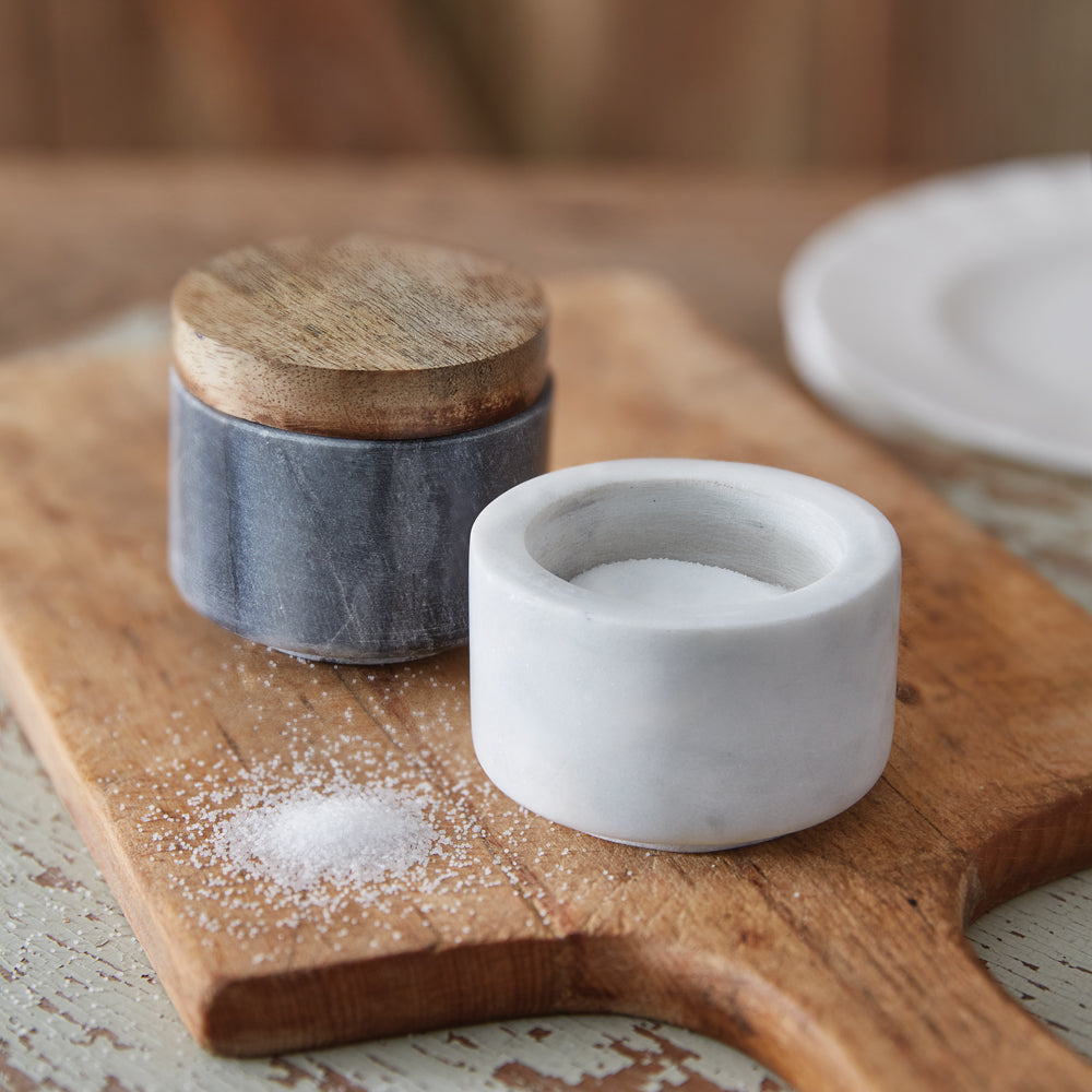 MARBLE SALT + PEPPER PINCH POTS