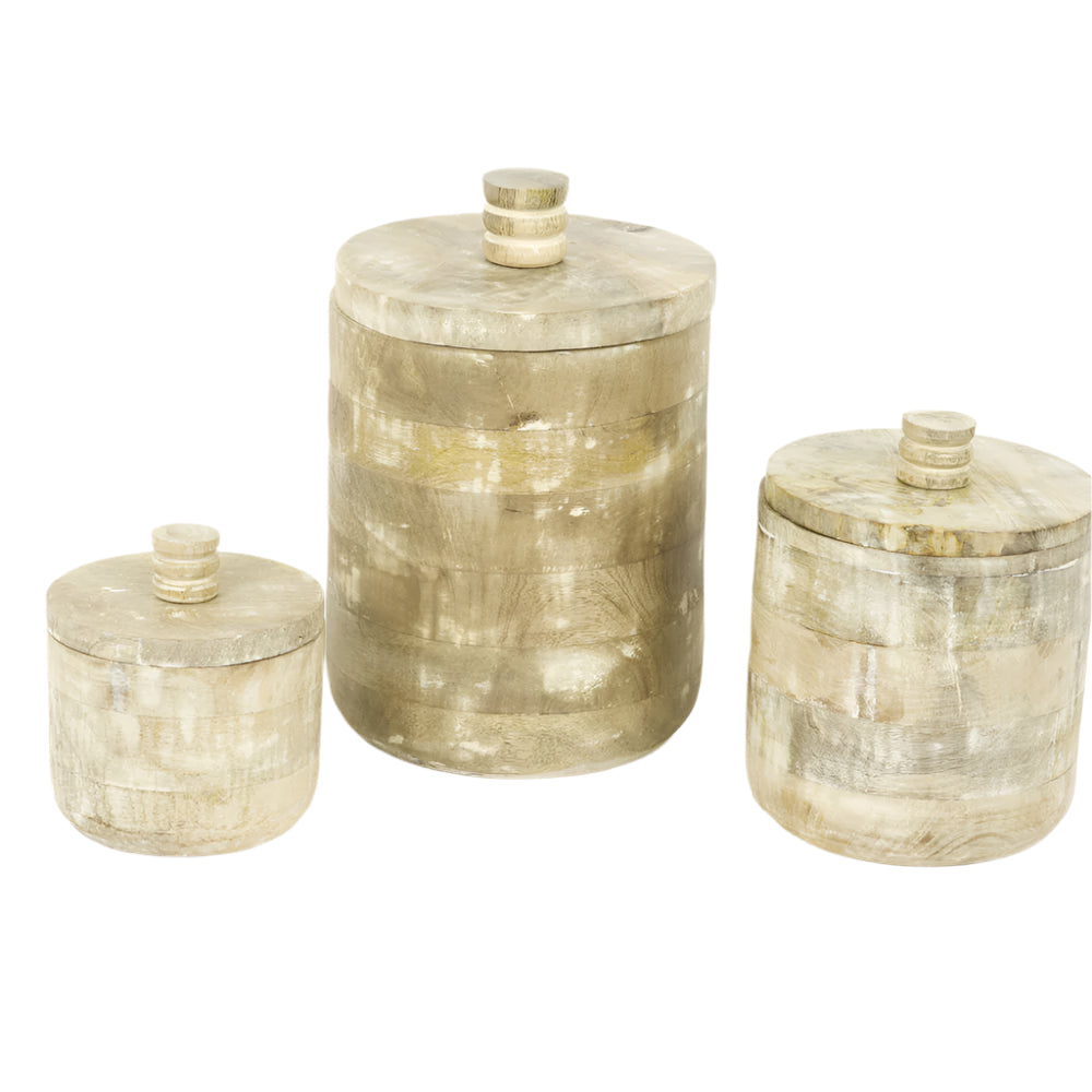 MANGO WOOD CANISTER SET