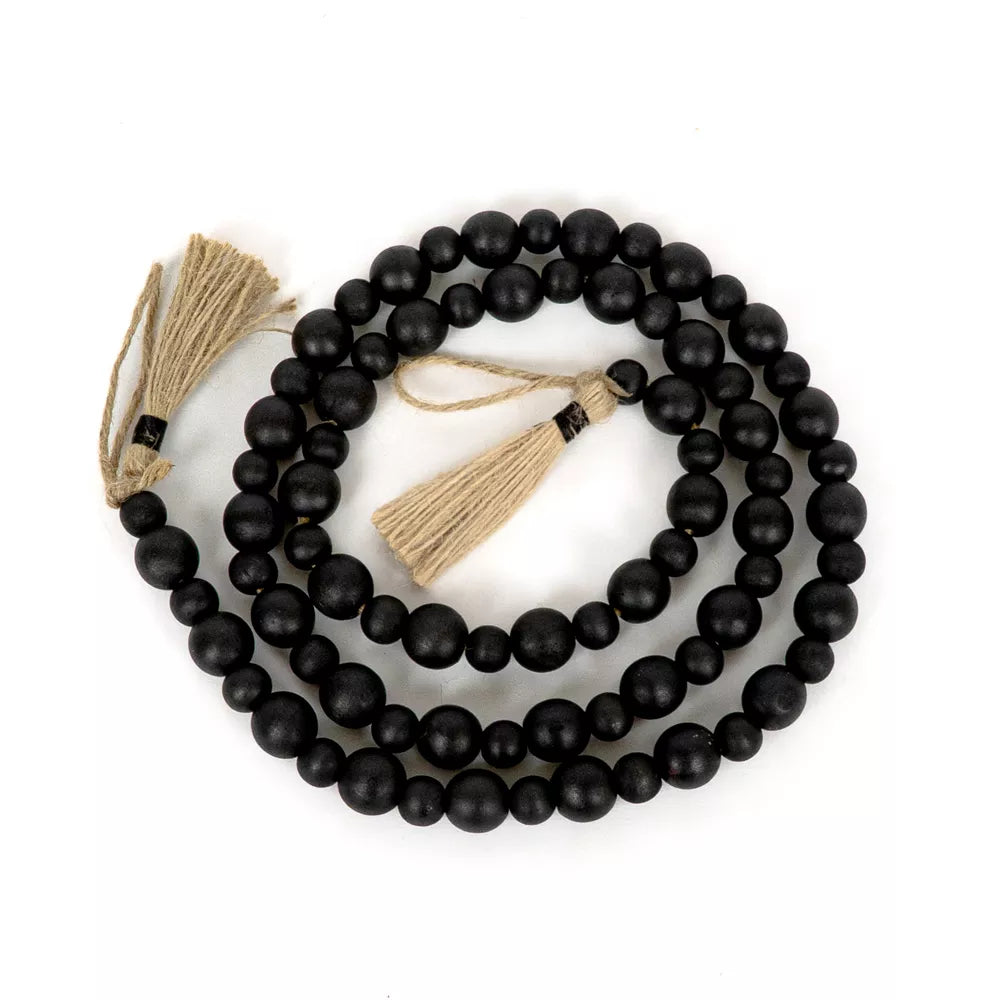 BLACK WOOD BEAD GARLAND