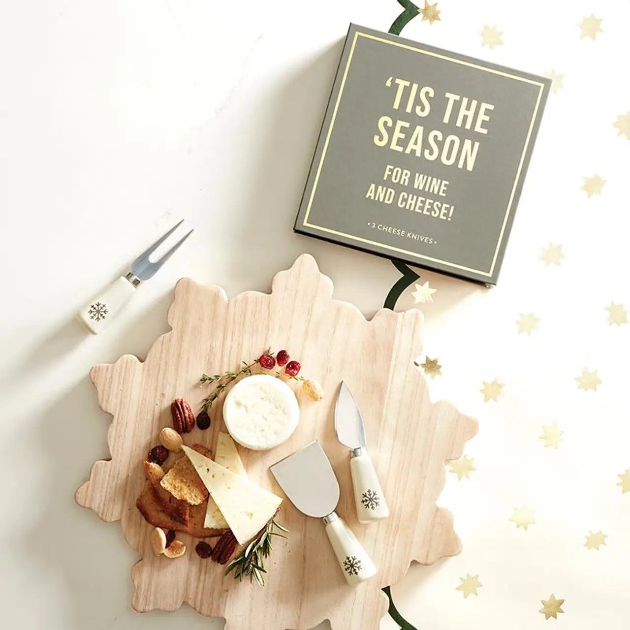SNOWFLAKE CHEESE KNIVES BOOK BOX