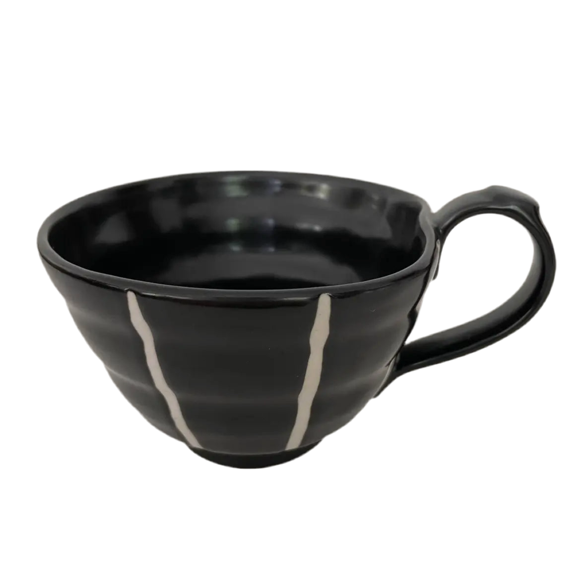 BLACK + WHITE STRIPED MUG