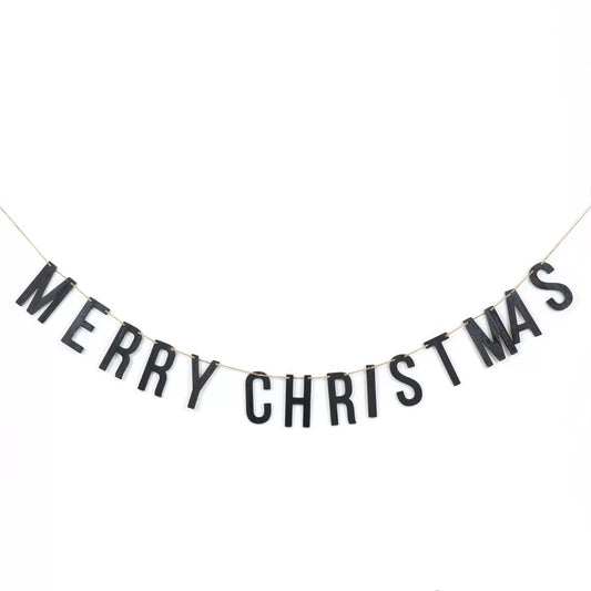 'MERRY CHRISTMAS' WOOD GARLAND