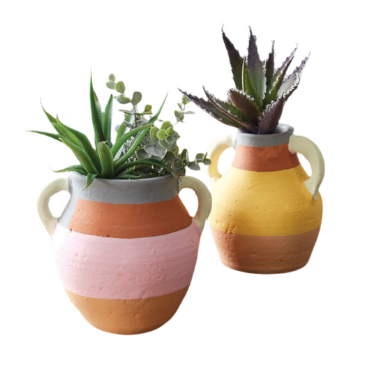 COLOR BLOCK VASES SET