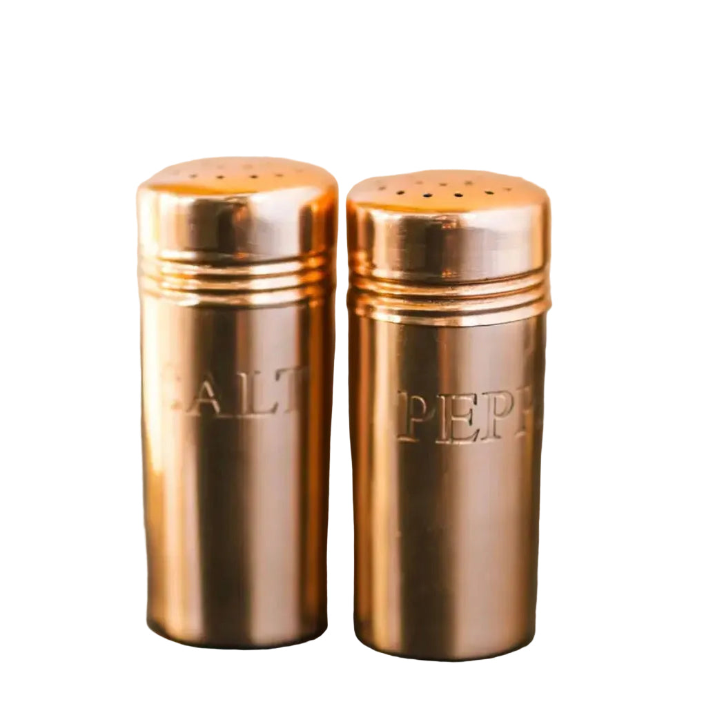COPPER SALT + PEPPER SHAKERS