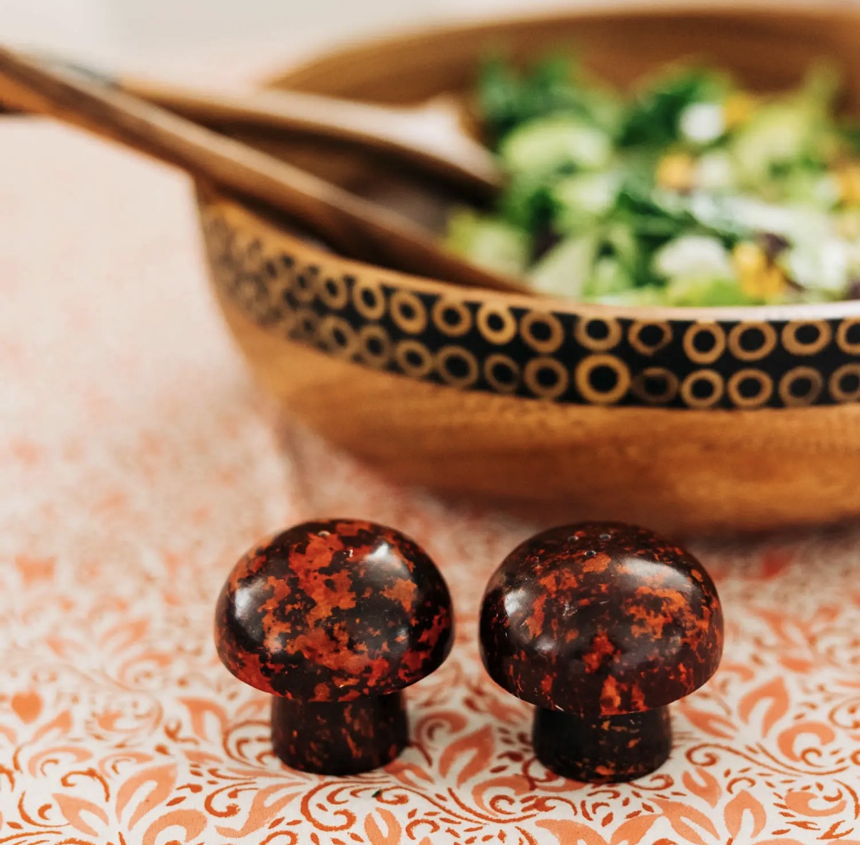 MUSHROOM SALT + PEPPER SHAKERS