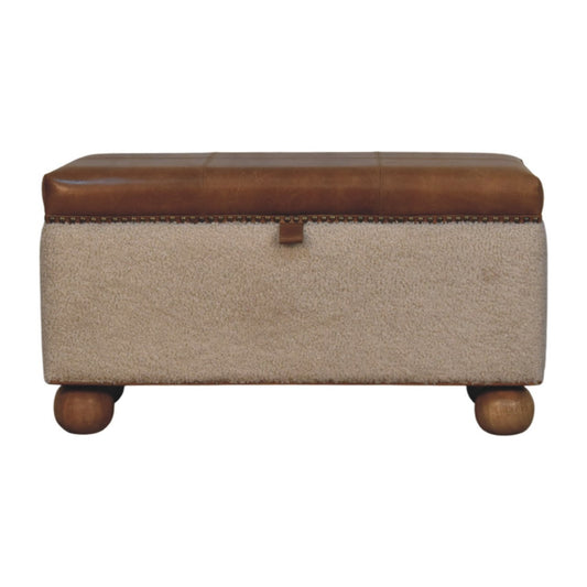 BOUCLE STORAGE OTTOMAN