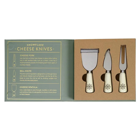 SNOWFLAKE CHEESE KNIVES BOOK BOX