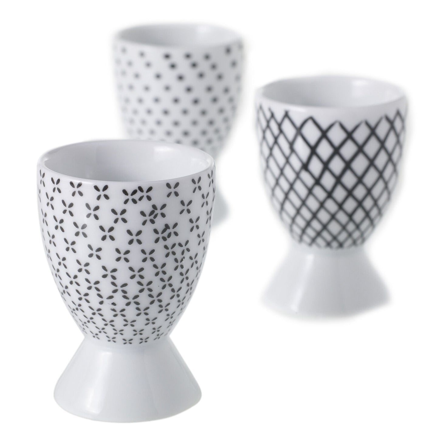 BLACK + WHITE EGG CUPS (SET OF 6)